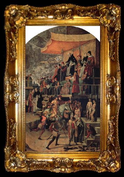 framed  BERRUGUETE, Pedro St.Dominic Pardons a Heretic, ta009-2